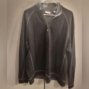 Tommy Bahama Jeans Mens Large Black 1/4 Zip Pullover